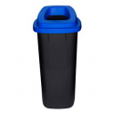 Collecteur de déchets 90 lt (corps noir - couvercle bleu) *