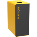 Poubelle borne TRI SELECTIF 65 lt CUBATRI PLASTIQUE gris/jaune